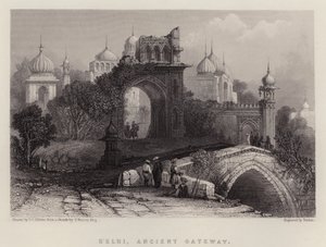 Delhi, Ancient Gateway (cor litho)