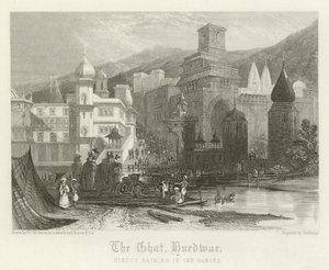 O ghat, Hurdwar, Índia de Thomas Colman Dibdin