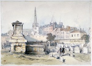 Vista de Bunhill Row de Bunhill Fields, Finsbury, Islington, Londres, c1860. de Thomas Colman Dibdin