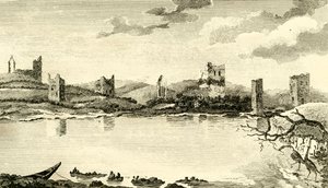 N. Vista das ruínas de Clomines, Co. Wexford, 1791.