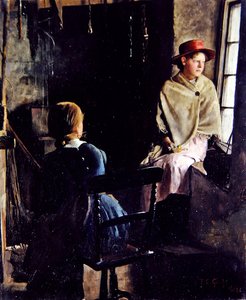 A Cottage Interior, Newlyn (1884 (óleo sobre tela) de Thomas Cooper Gotch
