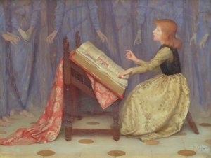 Menina sentada em um Interior de Thomas Cooper Gotch