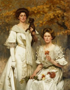 Hilda e Margaret, filhas do professor Sir Edward Poulton, FRS, c.1905 de Thomas Cooper Gotch