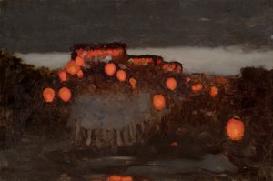 Desfile de lanternas (óleo sobre tela)