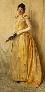 A Dama de Ouro - Um Retrato da Sra., C.1891 de Thomas Cooper Gotch