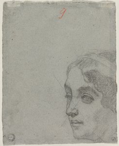 Cabeça de uma mulher (verso) de Thomas Couture