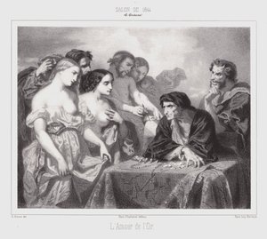 O Amor de Ouro (gravura) de Thomas Couture