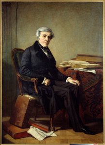 Retrato de Jules Michelet (1798-1874) historiador e escritor francês. Pintura de Thomas Couture (1815-1879) de Thomas Couture