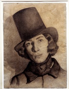 Retrato de Maurice Sand (1823-1889), filho de George Sand, 21 anos - Desenho sem data por Thomas Couture (1815-1879) - este desenho foi durante muito tempo considerado como o da sua mãe George Sand, Musee de la Vie Romantique, Paris de Thomas Couture
