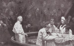 Filadélfia: Dr. D Hayes Agnew, no final de uma clínica (litografia) de Thomas Cowperthwait (after) Eakins
