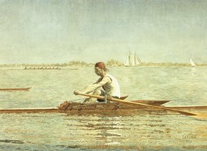John Biglin em um único Scull, 1873 de Thomas Cowperthwait Eakins