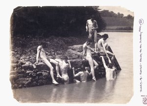 Estudo para a pintura "The Swimming Hole", c. 1883