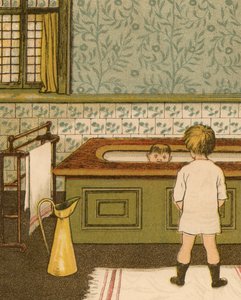 Vida em casa: A criança a tomar banho na casa de banho de Thomas Crane