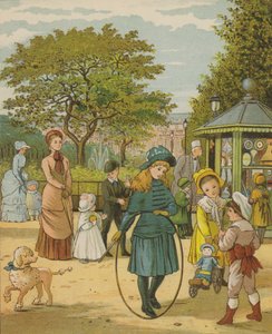Paris: os Jardins do Palais Royale (cor litho) de Thomas Crane