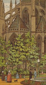 Rouen: Igreja de St Ouen (cor litho) de Thomas Crane