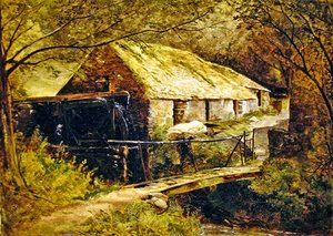 Dolgelly Mill, North Wales (óleo sobre tela) de Thomas Creswick