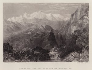 Jumnoutri e o Cone, Montanhas Himalaia (cor litho) de Thomas Creswick