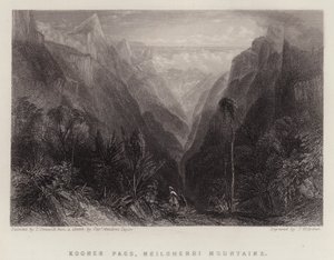 Kooner Pass, Neilgherri Mountains (cor litho) de Thomas Creswick