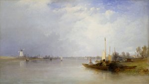 Vista do Tamisa em Battersea, 1834. de Thomas Creswick