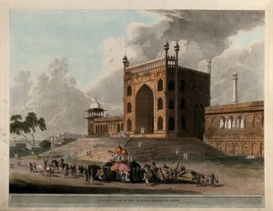 Porta oriental do Jummah Musjid em Deli de Thomas Daniell