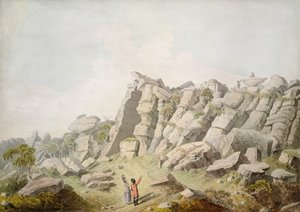 Números em Brimham Crags (aguarela sobre papel) de Thomas Daniell