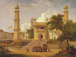 Templo Indiano, Said to Be the Mosque of Abo-ul-Nabi, Muttra de Thomas Daniell