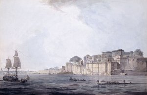 Ramnagar, perto de Benares [Varanasi], Uttar Pradesh, c. 1788-9 de Thomas Daniell