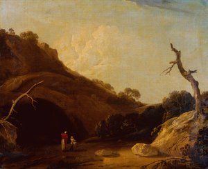 A entrada para uma caverna perto de Gyah (óleo sobre tela) de Thomas Daniell