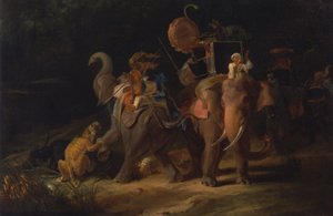 Caça ao Tigre nas Índias Orientais [1798, Royal Academy of Arts, Londres, catálogo da exposição] de Thomas Daniell