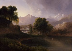 Paisagem com riacho e montanhas, 1833.