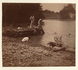 Estudo para natação, 1883. de Thomas Eakins