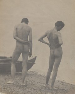 Thomas Eakins e John Laurie Wallace em uma praia, ca. 1883. de Thomas Eakins