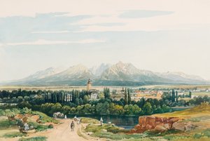 Castelo de Lomnitz e as montanhas Tatra na Hungria