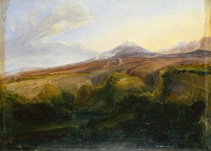Uma Vista do Vesúvio (óleo a bordo) de Thomas Fearnley