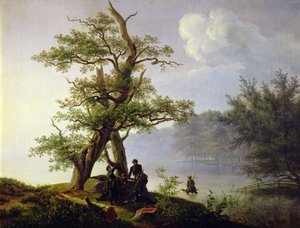 Caça aves aquáticas, 1828 de Thomas Fearnley