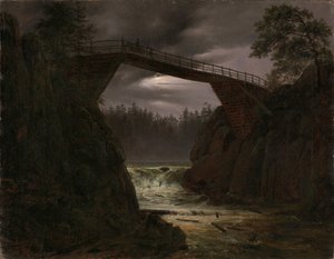"Arendal Bridge, Noruega" Pintura de Thomas Fearnley (1802-1842) 1843 Museu Nacional de Arte, Oslo Noruega de Thomas Fearnley