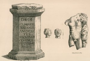 Um pedestal e fragmento da estátua de Hércules de obra romana de Thomas Fisher Hoxton