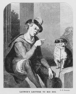 Lança Palestra ao seu Cão, Dois Cavalheiros de Verona (gravura) de Thomas Francis (after) Dicksee