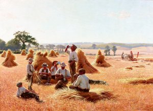 Colheitadeiras descansando, 1898 de Thomas Frederick Mason Sheard