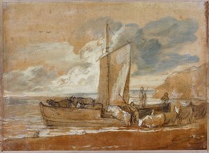 Uma balsa de gado, 1784-1788 de Thomas Gainsborough