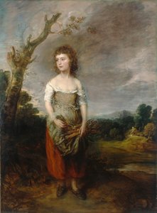 Uma camponesa a apanhar paneleiros num bosque de Thomas Gainsborough