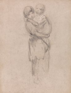 Uma Jovem Menina que tem uma Criança de Thomas Gainsborough