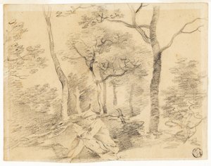 Gainsborough Esboçando em Woods de Thomas Gainsborough