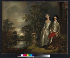 Retrato de Heneage Lloyd e sua irmã, Lucy, c.1750