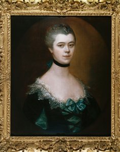 Retrato da condessa de Sussex, comprimento do busto, em um vestido azul com faces negras de Thomas Gainsborough
