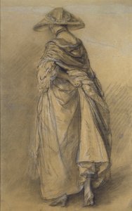 Estudo de uma mulher vista de costas, meados do século XVIII de Thomas Gainsborough