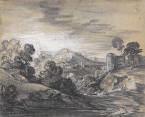 Paisagem arborizada com Castelo de Thomas Gainsborough