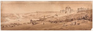 Uma seleção de vinte das vistas mais pitorescas de Paris: vista do terraço do palácio em St. Germain-en-Laye, o aqueduto de Marli visto à distância de Thomas Girtin