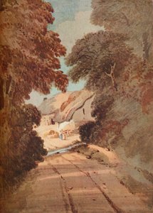 Pista e chalés, c1800 de Thomas Girtin