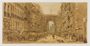 O faubourg e a porta Saint-Denis, 1801-1802. 10.º e 12.º arrondissements de Thomas Girtin